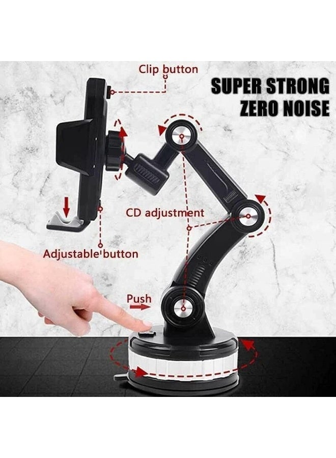 MUNTAQI Car Phone Holder Mount – Long Arm Suction Cup Dashboard & Windshield Mount with Strong Clamp, Universal Adjustable Mobile Phone Stand for Car, Truck, SUV, Center Console & Dashboard Use - Image 2