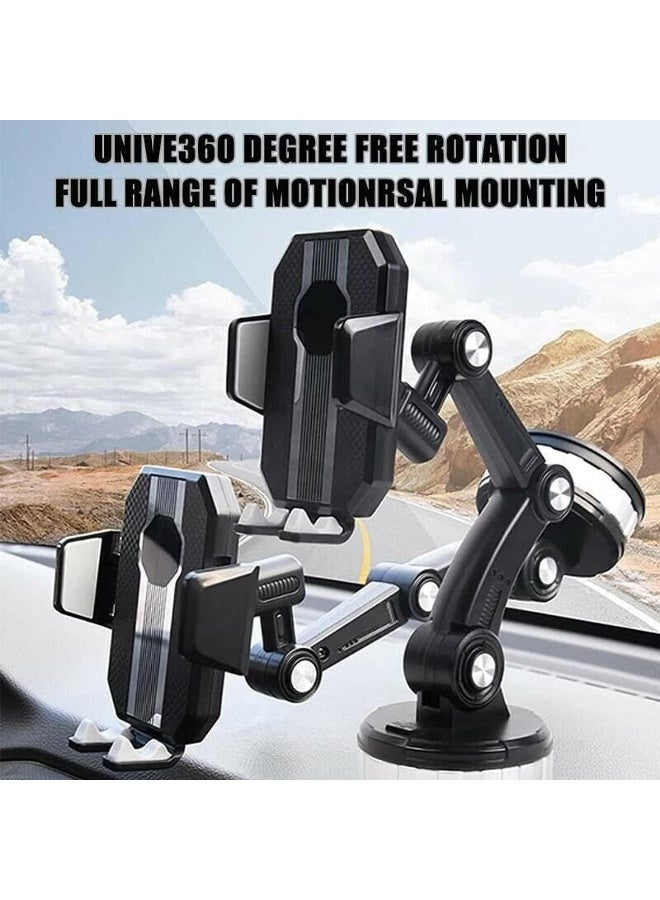 MUNTAQI Car Phone Holder Mount – Long Arm Suction Cup Dashboard & Windshield Mount with Strong Clamp, Universal Adjustable Mobile Phone Stand for Car, Truck, SUV, Center Console & Dashboard Use - Image 4