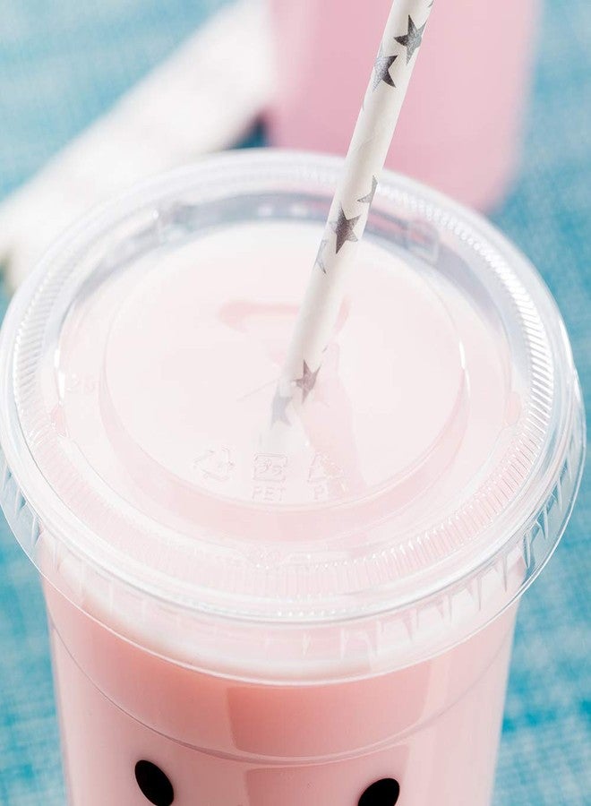 Restaurantware-7.8 Inch Paper Straws For Drinking, 25 Sturdy Sustainable Paper Straws - Premium Shooting Stars, Silver Durable Straw, Vibrant Colors, For Cold Drinks - Image 3