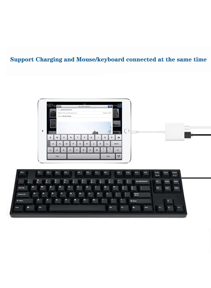 KASTWAVE Apple Lightning to USB Camera Adapter with Charging Port, USB 3.0 OTG Cable for iPhone/iPad to Connect Card Reader, USB Flash Drive, U Disk, Keyboard, Mouse, Hubs, MIDI - Image 4