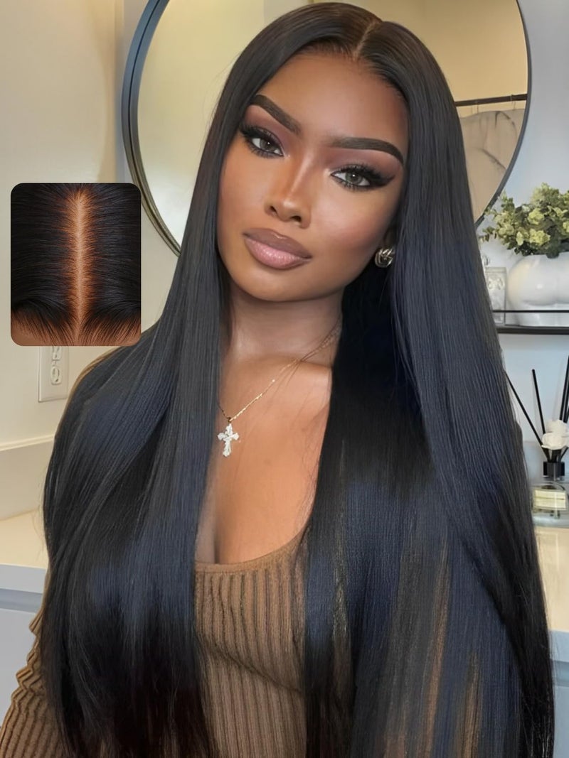 UNICE Silk Straight Pre Everything Frontal Wig 13x4 Ear to Ear Pre Cut Lace Front Wigs Human Hair Bleached Invisible Knots Put on and Go Glueless Wig Human Hair Pre Plucked 16 inch