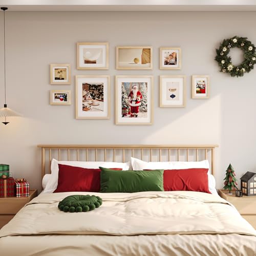 KINLINK 11x14 Picture Frame Natural, Solid Wood Frames 14x11 with Acrylic Plexiglass for Pictures 5x7/8x10 with Mat or 11x14 without Mat, Tabletop and Wall Display Photo Frame Set of 4 - Image 5