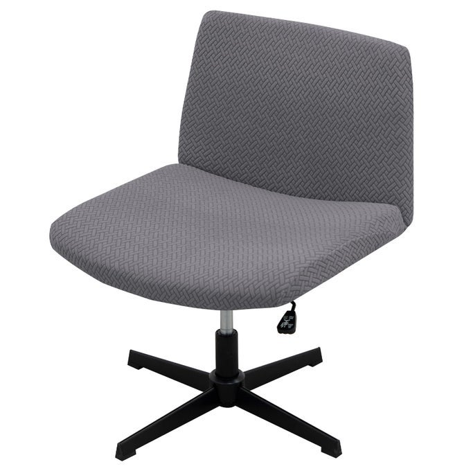 ARMLESS OFFICE DESK CHAIR COVER MODERN VANITY ACCENT CHAIR COVER GENTLEMAN GRAY