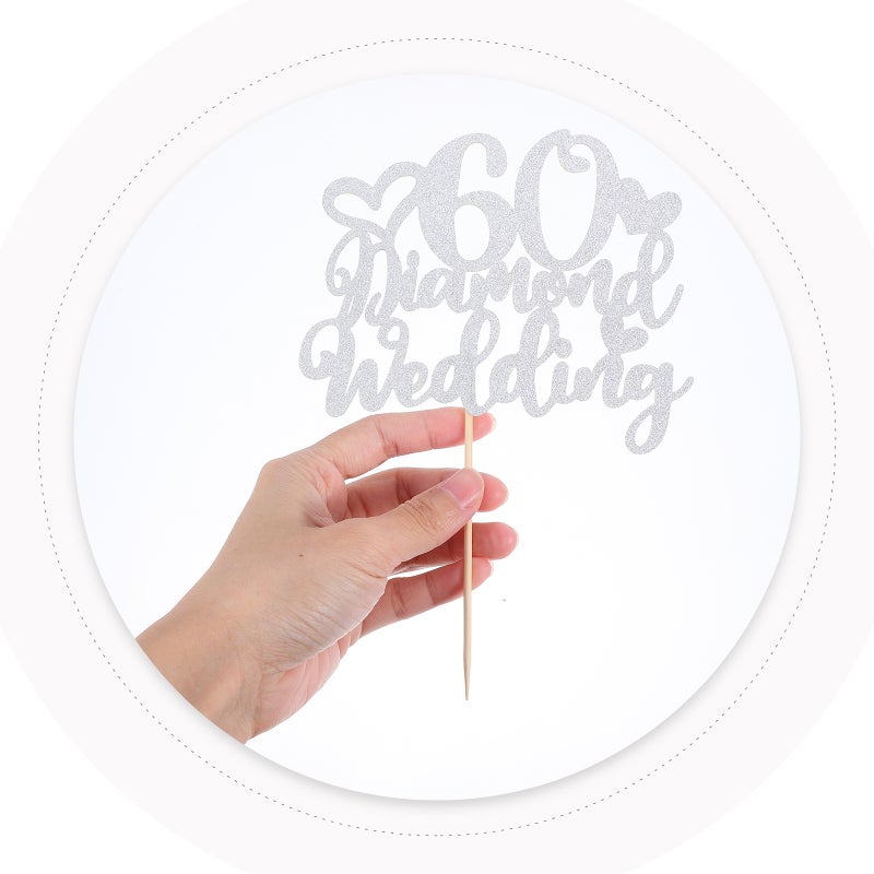 10pcs Anniversary Cake Toppers: 60th Wedding Party Decorations Happy Cupcake Topper Decoration For Home - Image 2