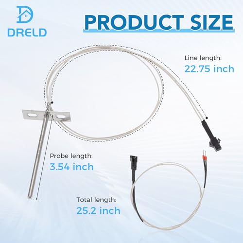 DRELD RTD Temperature Probe Sensor Compatible with Pit Boss Pellet Grill 700 and 820 Series Wood Pellet Smoker Grills PB1000XL-025-R00 V2 (70123-AMP) - Image 2
