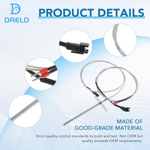 DRELD RTD Temperature Probe Sensor Compatible with Pit Boss Pellet Grill 700 and 820 Series Wood Pellet Smoker Grills PB1000XL-025-R00 V2 (70123-AMP) - Image 4