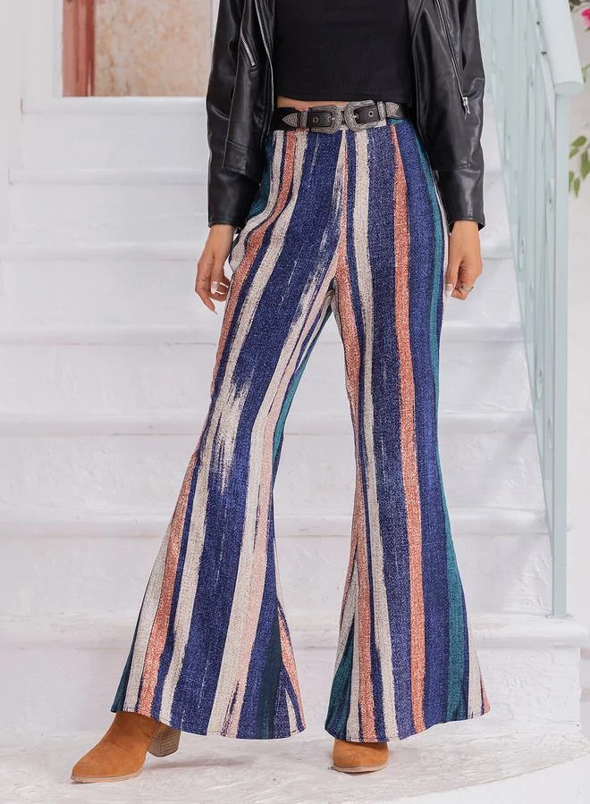 Take Two Take Two High Rise Multi Striped Flared Pants