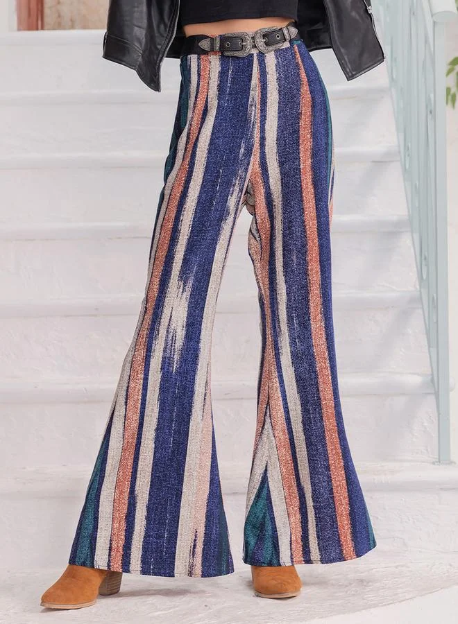 Take Two Take Two High Rise Multi Striped Flared Pants