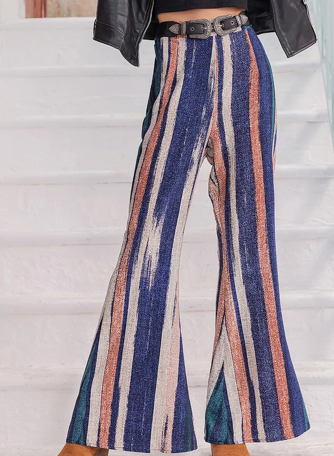Take Two Take Two High Rise Multi Striped Flared Pants