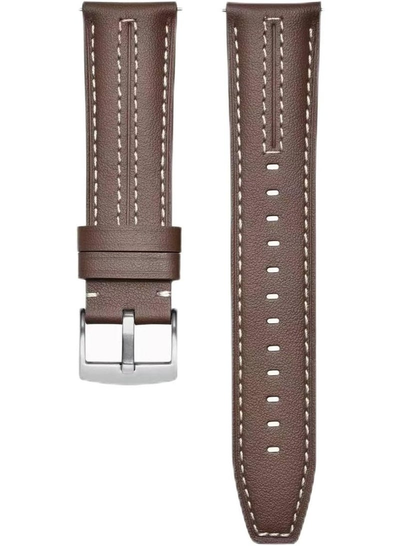 ECO 22mm Braid Leather Strap For Huawei Watch GT 6 46mm | GT6 Pro | GT5 46mm | GT5 Pro | GT4 46mm | GT2 Pro | GT2 GT3 46mm | Watch 4/4 Pro | Watch 3/3 Pro | GT Runner (Brown)