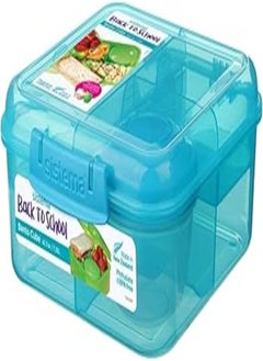 sistema Lunchbox Back to School Cube - 1.25 l + Yoghurt Container - 150 ml. (Blue) 