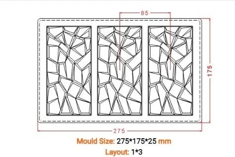 Hobs Crystal Rectangular Polycarbonate Chocolate Mold