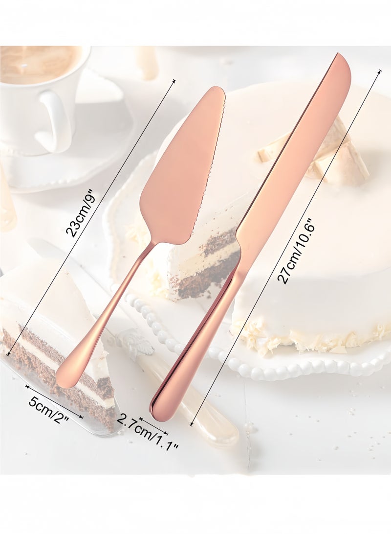 Cake Serving Set Wedding Cake Knife and Fork and Server Set Cake Cutting Utensils Stainless Steel Cake Cutter Knife and Fork Serrated Cake Knife and Fork Professional Dessert Server for Cake Cheese Pie Pizza  - Image 4