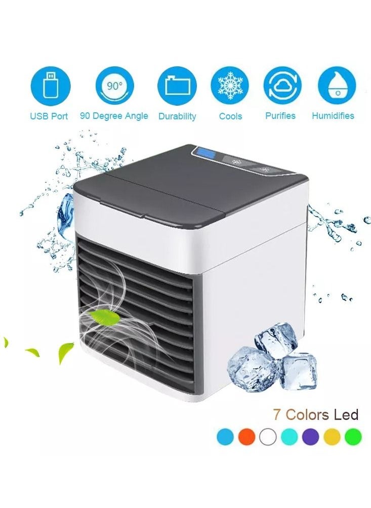 Generic - Personal Air Cooler, Portable Air Conditioner, Humidifier, Purifier, Aroma Diffuser 4 IN 1 Evaporation Cooler with 3 Speed, Mini Cooling Desktop Fan for Camping Tent, Office - Image 1