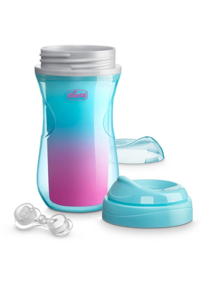 شيكو كوب شرب معزول مزدوج الجدار من شيكو، مزود بفوهة مقاومة للعض وغطاء مانع للانسكاب، سعة 9 أونصات | آمن للاستخدام في الرف العلوي من غسالة الأطباق | سهل الإمساك، بتصميم مريح | ألوان وردي/أزرق مخضر/أرجواني متدرج، عبوة من قطعتين | مناسب للأطفال من عمر 12 شهرًا فما فوق - Image 5