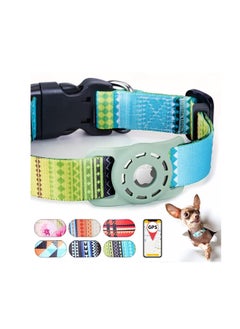 AirTag Dog Collar, Padded Apple Air Tag Dog Collar, Adjustable Air Tag Accessories Pet Collar, Nylon Pet Collars for Large Dogs, Heavy Duty Dog Collar with AirTag Holder Case (Dog M, Green)