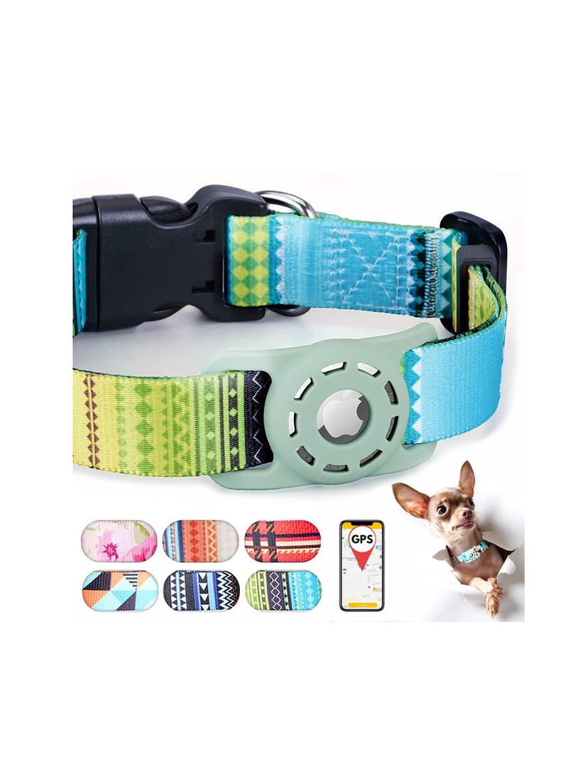 SYOSI - AirTag Dog Collar, Padded Apple Air Tag Dog Collar, Adjustable Air Tag Accessories Pet Collar, Nylon Pet Collars for Large Dogs, Heavy Duty Dog Collar with AirTag Holder Case (Dog M, Green) - Image 1