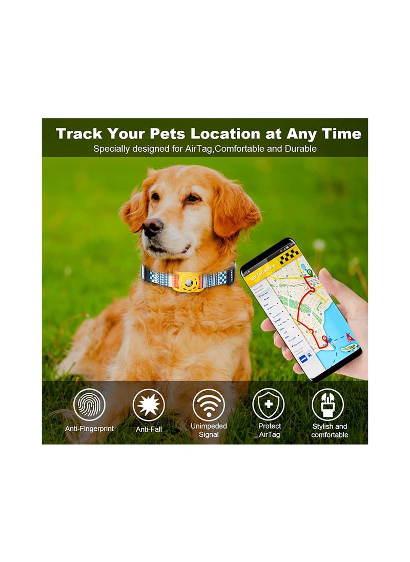 SYOSI - AirTag Dog Collar, Padded Apple Air Tag Dog Collar, Adjustable Air Tag Accessories Pet Collar, Nylon Pet Collars for Large Dogs, Heavy Duty Dog Collar with AirTag Holder Case (Dog M, Green) - Image 1