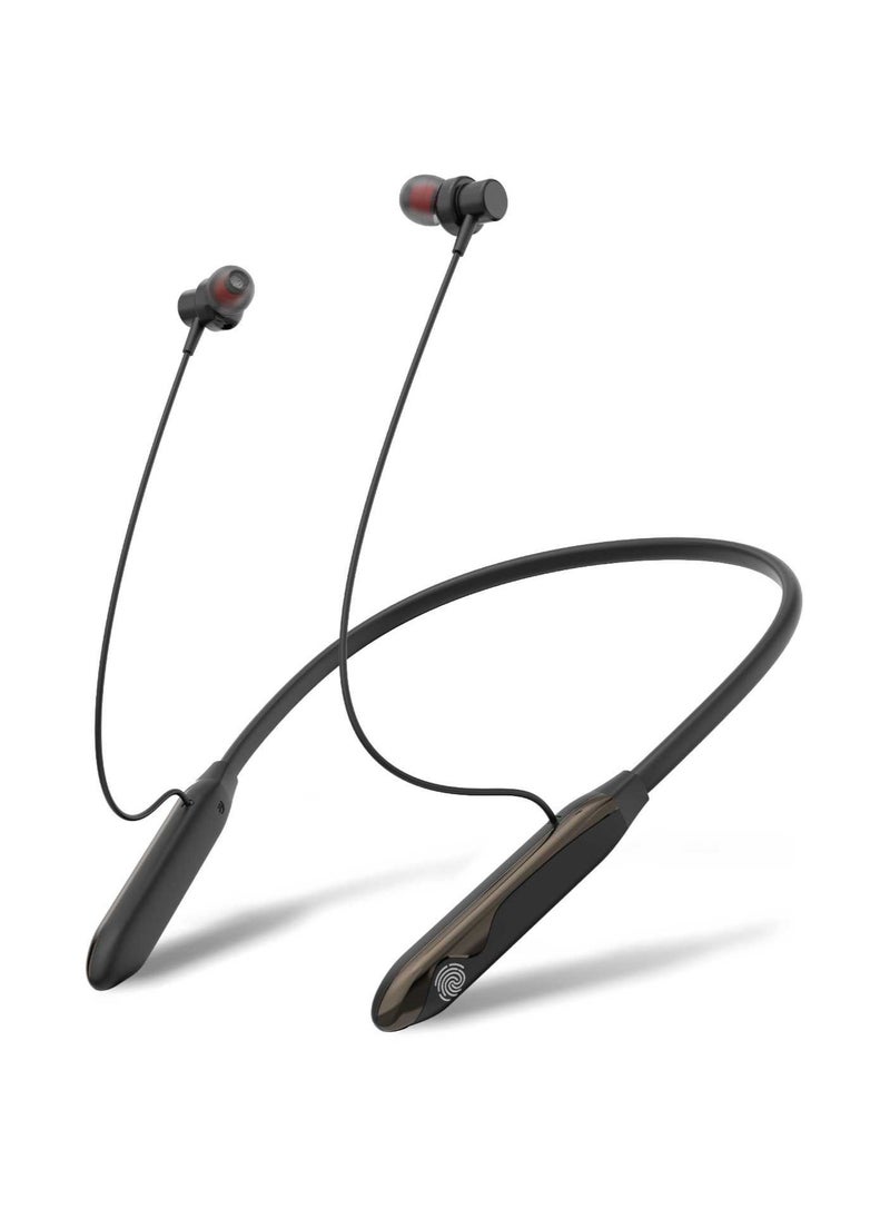 GREEN LION - Larissa Wireless Neckband Headphones with Microphone & Bluetooth 5 /Continuous Connectivity/Control Buttons for Music & Calls / Ergonomic Non Slip  Neckband Headphones for Workout & Gym - Black - Image 1