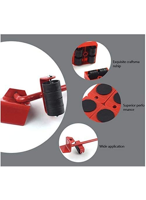 RIVUGJA RIVUGJA Furniture Shifting Tool Heavy Furniture Lifter and Mover Tool Set Easy Furniture Shifting Tool Set Furniture Lifter RED Color  - Image 2