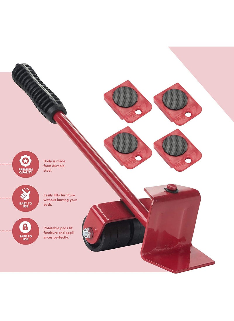 RIVUGJA RIVUGJA Furniture Shifting Tool Heavy Furniture Lifter and Mover Tool Set Easy Furniture Shifting Tool Set Furniture Lifter RED Color  - Image 5
