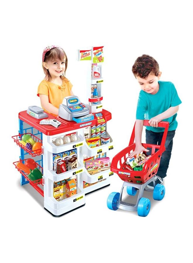 Children Imaginative Creative Supermarket Shopping Cart Pretend Play Game Set 48x41x82cm  - Image 4