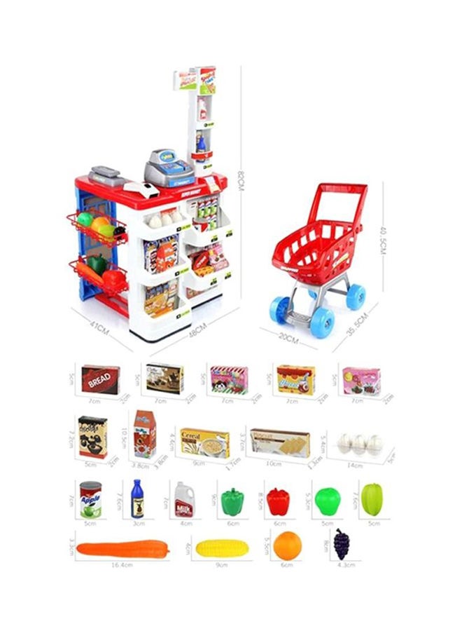 Children Imaginative Creative Supermarket Shopping Cart Pretend Play Game Set 48x41x82cm  - Image 2