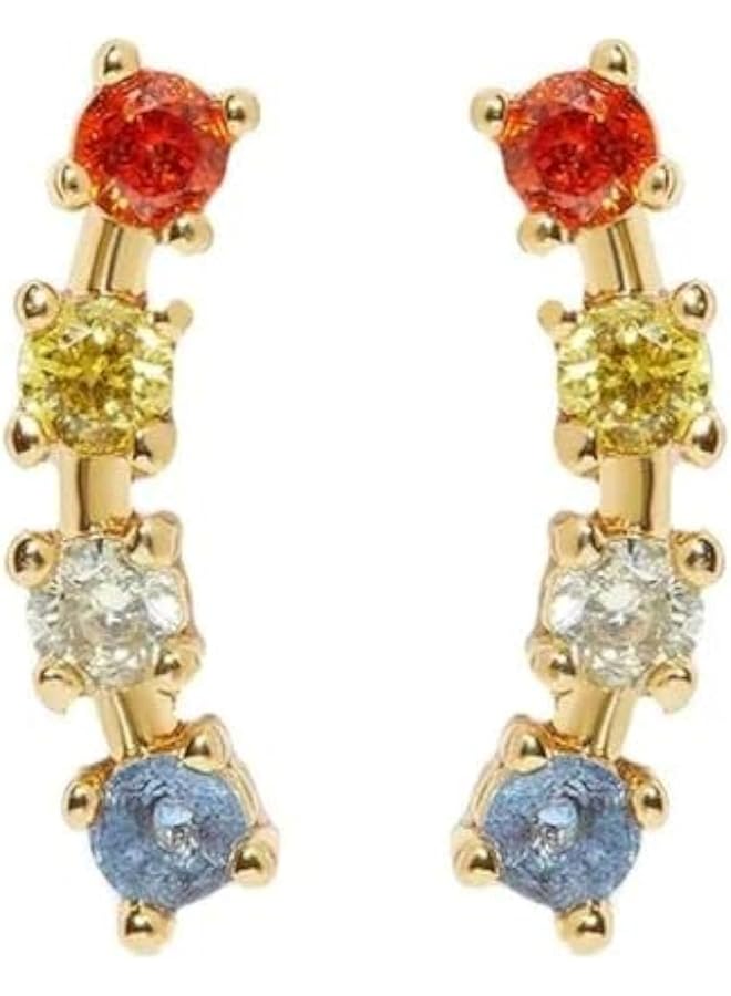 GObuy Alloy Stone Stud Earrings J EAR1200