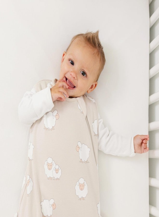 Woolino Merino Wool and Organic Cotton Baby Sleeping Bag - 4 Season Classic Sleep Sack - Two-Way Zipper Sleeping Bag for Baby and Toddler - 6-18 Months - Sheep - Image 3