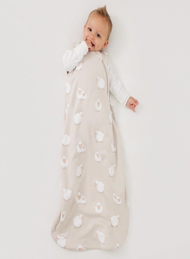 Woolino Merino Wool and Organic Cotton Baby Sleeping Bag - 4 Season Classic Sleep Sack - Two-Way Zipper Sleeping Bag for Baby and Toddler - 6-18 Months - Sheep - Image 2