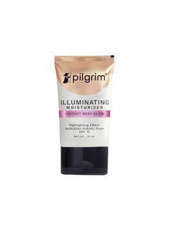 Illuminating Moisturizer Cream For Face For Instant Rosy Glow & Spf 15 Nongreasy Highlighter With Pink Pearl Finish Enriched With Australian Kakadu Plum All Skin Types 30Ml