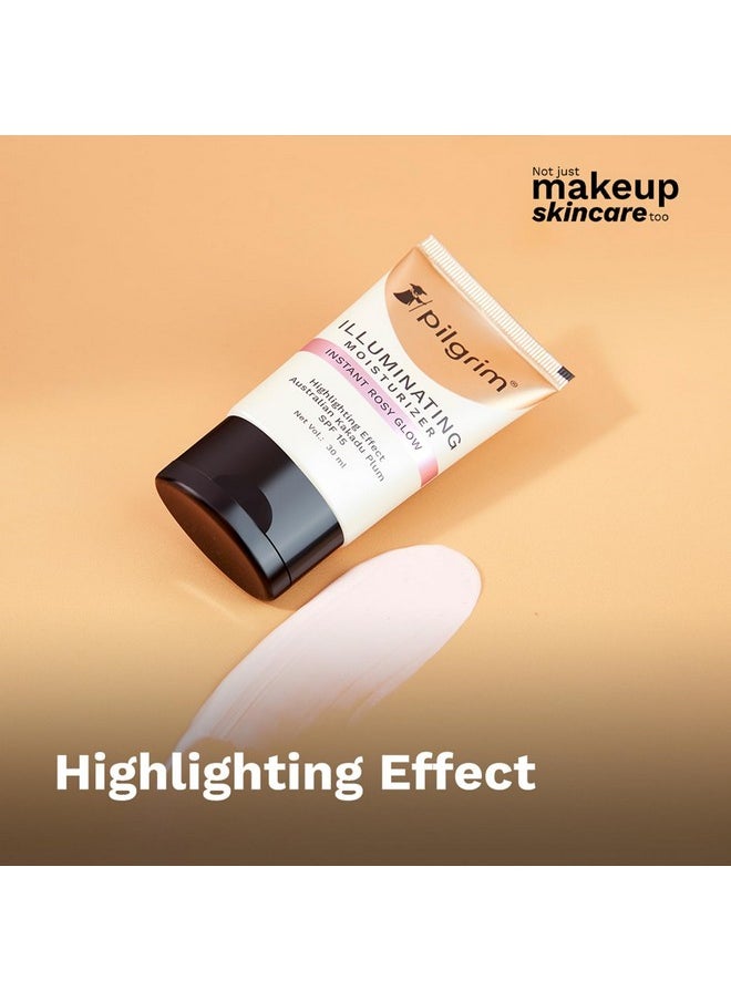 PILGRIM - Illuminating Moisturizer Cream For Face For Instant Rosy Glow & Spf 15 Nongreasy Highlighter With Pink Pearl Finish Enriched With Australian Kakadu Plum All Skin Types 30Ml - Image 1