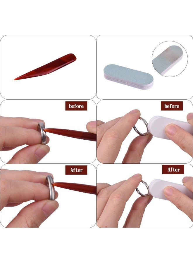 KUUQA Ring Sizer Measuring Tool Set Includes Ring Sizer Gauge Ring Mandrel Jewelry Hammer Ring Sizer Adjuster Jewelry Polishing Cloth Polishing Stick Polished Agate And Bracelet Gauge Sizer  - Image 5