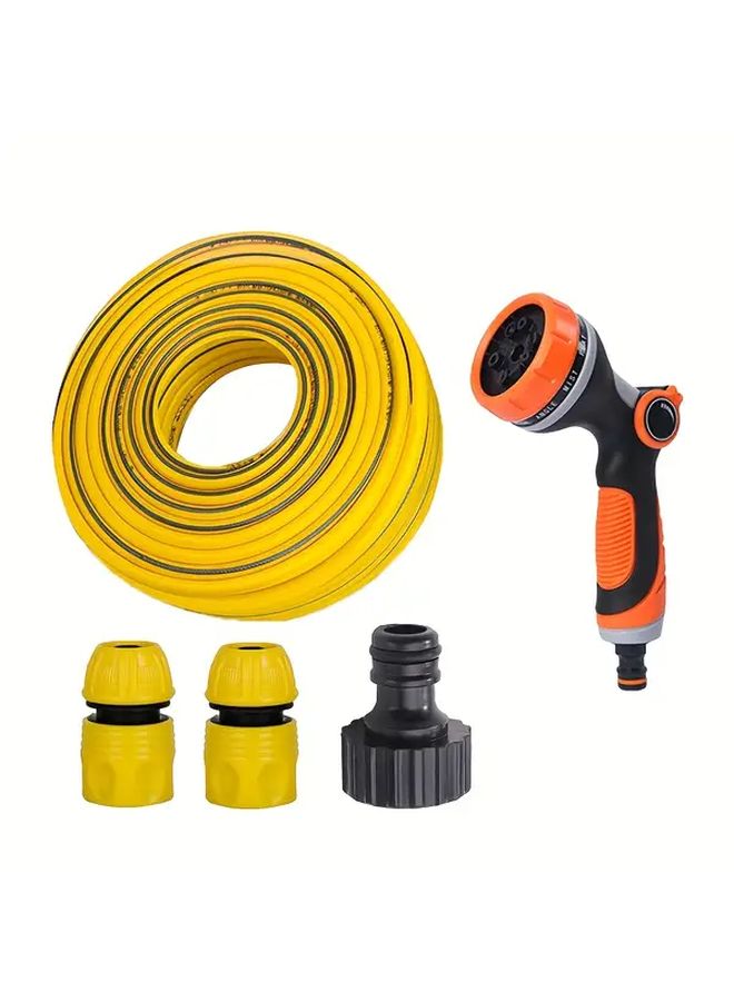 1 Pc High Pressure Water Gun With Adjustable Nozzle Ergonomic Grip And 3 Quick Connect Hose Adapters Heavy Duty For Car Motorcycle Garden Lawn Irrigation 1000cm 393.7 Inch Hose Set Orange Black Design Motorcycle Wash Tool Robust Construction - Image 1