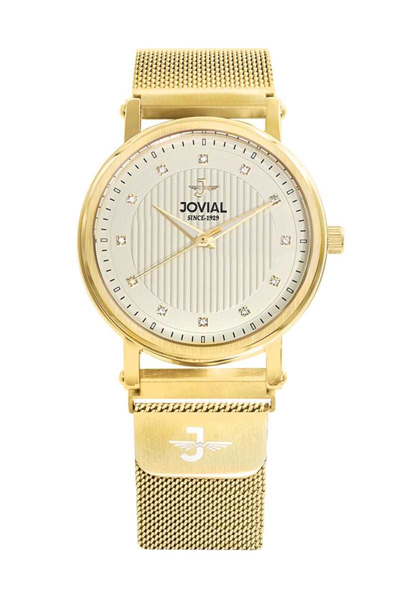Jovial JOVIAL 5083LGMQ07E Women's Watch, Mesh Band, Magnetic Buckle, Gold Dial, Water Resistant, Analog, Magnitic buckle 30MM - Image 1