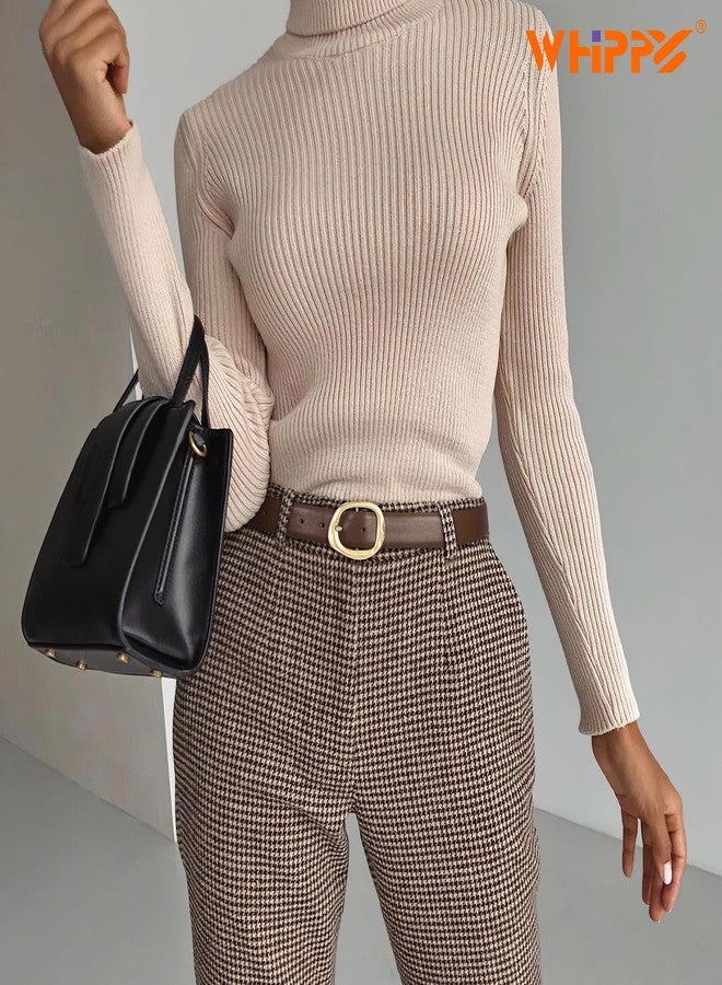 WHIPPY Leather Belt for Women Casual Waist Belt with Gold Buckle Fashion Ladies Belt for Jeans Pants Dress,Coffee,M - Image 4