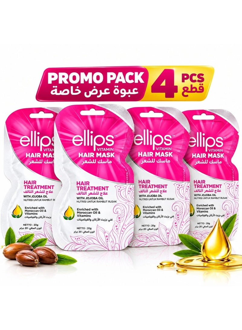 Ellips Hair Mask Hair Treatment 20g (Pack of 4) - Image 1