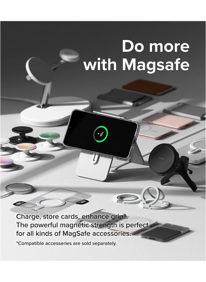 إلترازون Fusion Magnetic [Compatible with MagSafe] Designed for Samsung Galaxy S24 Case, Transparent Shockproof TPU Bumper Sturdy Protective Phone Cover for Magnetic Accessories - Clear - Image 2