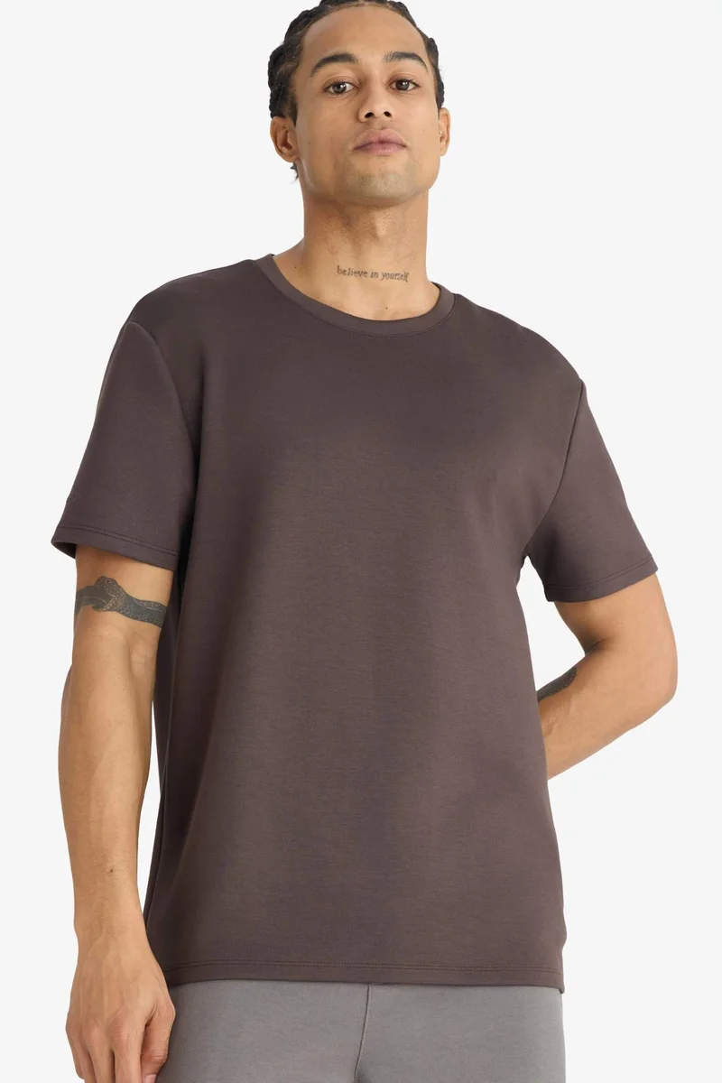 DeFacto Standard Fit Crew Neck Side Printed Sports T-Shirt