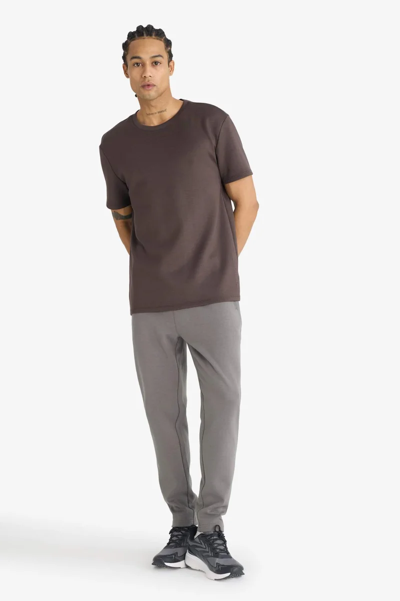 DeFacto Standard Fit Crew Neck Side Printed Sports T-Shirt