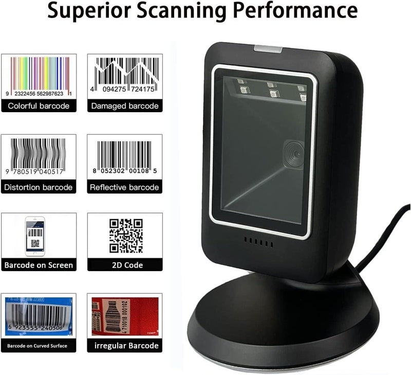 Barcode Scanner Barcode Scanner Handheld USB Barcode Scanner 1D 2D QR Bar Codes Reader for Supermarket, Convenience Store, Warehouse - Image 2