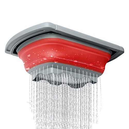 Qimh Colander Collapsible, Over The Sink Veggies/Fruit 6-Quart Strainers and Colanders with Extendable Handles, Folding Strainer for Kitchen - Image 4