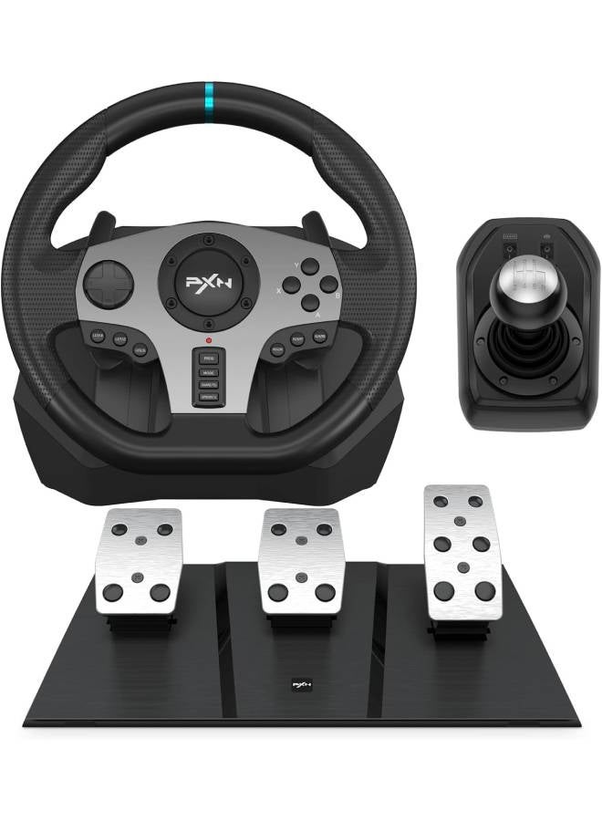 PXN Steering Wheel PS4 Gaming Racing Wheel, PXN V9 Driving Wheel Volante PC 270/900 Degree Vibration and Shifter with Pedals for PC,PS4,Xbox One, Nintendo Switch,PS3,Xbox Series S/X - Image 1