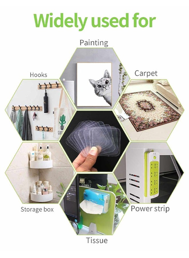 100 Pieces 1-3/8inchTwo Sided Pre-Cut Square Tape. Double Sided Square Nano Transparent Tape Sticker for Carpet, Photo Frame, DIY, Home, Office Supplies