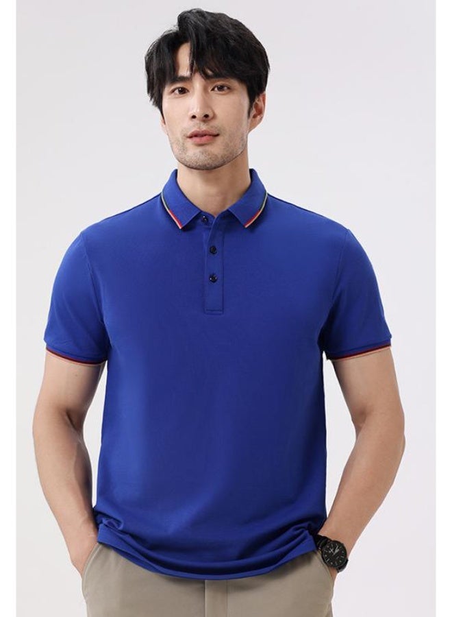 High-End Island Cotton Polo Shirt Short Sleeve Turn-down Collar Workwear Printed Logo DIY Embroidery Cultural T-shirt - Image 1