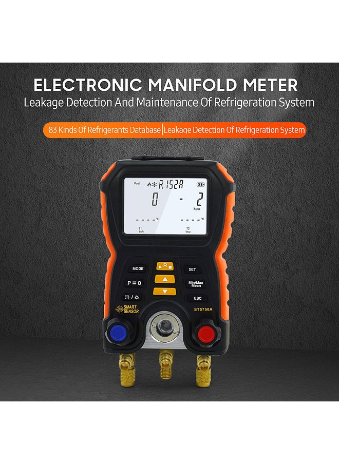 SMART SENSOR ST5750A Electronic Manifold Meter Refrigeration System Digital Manifold Gauge Pressure Leak Detection  - Image 5
