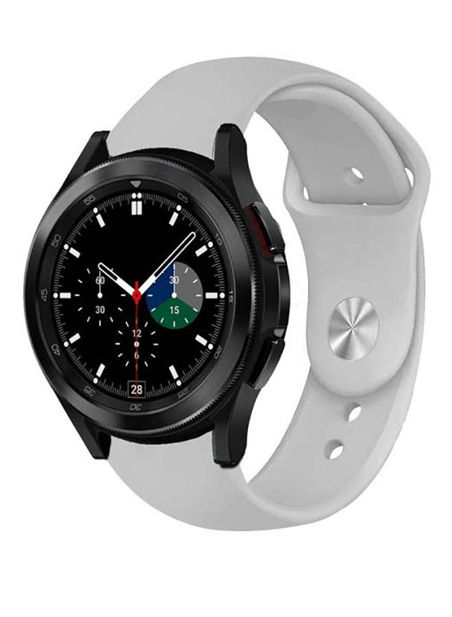 بيرفيي سوار بديل من السيليكون الصلب لساعة سامسونج جالاكسي 4 مقاس 42/46 مم رمادي - Image 2