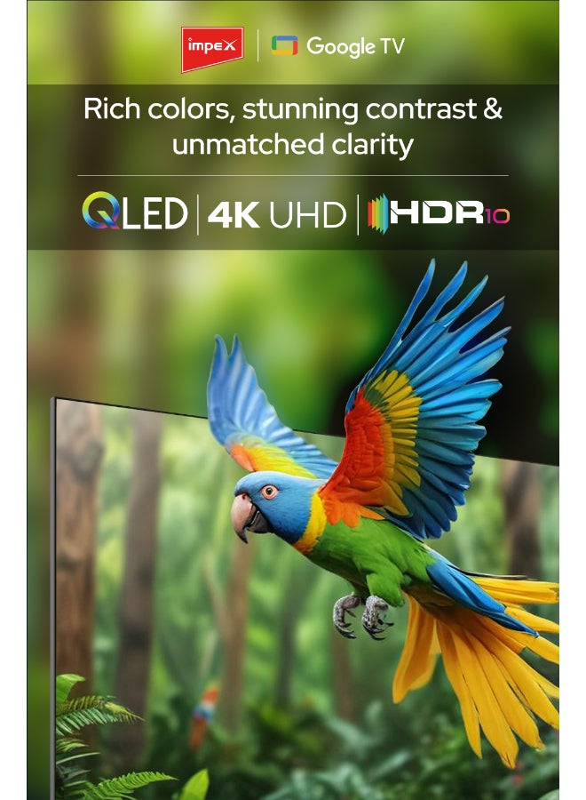 Impex 65 Inch QLED Google TV, 4K Ultra HD Smart TV, 120Hz DLG, Dolby Vision & Atmos, Voice Remote, Google Assistant, HDMI eARC, ALLM Gaming, WiFi Bluetooth, DVB-T2, Wall Mount, 2 Year Warranty - evoQ 65S4QLC2R120 Evoq65QLC Black - Image 4