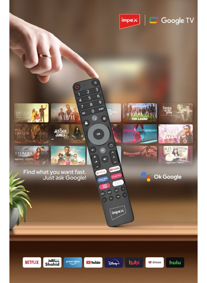 Impex 65 Inch QLED Google TV, 4K Ultra HD Smart TV, 120Hz DLG, Dolby Vision & Atmos, Voice Remote, Google Assistant, HDMI eARC, ALLM Gaming, WiFi Bluetooth, DVB-T2, Wall Mount, 2 Year Warranty - evoQ 65S4QLC2R120 Evoq65QLC Black - Image 5