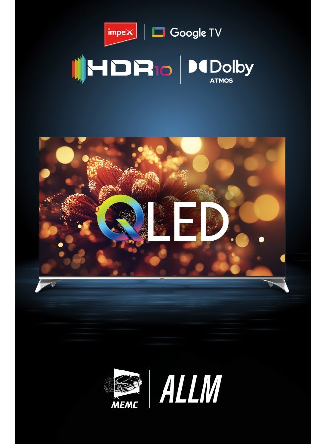 Impex 65 Inch QLED Google TV, 4K Ultra HD Smart TV, 120Hz DLG, Dolby Vision & Atmos, Voice Remote, Google Assistant, HDMI eARC, ALLM Gaming, WiFi Bluetooth, DVB-T2, Wall Mount, 2 Year Warranty - evoQ 65S4QLC2R120 Evoq65QLC Black - Image 3